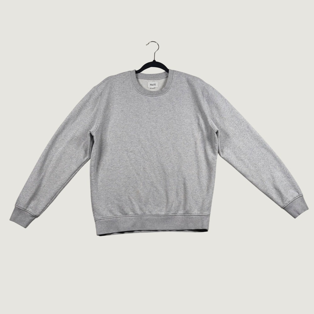 MATE the Label Crewneck Sweatshirt Womens Organic Cotton Gray S Sustainable Eco